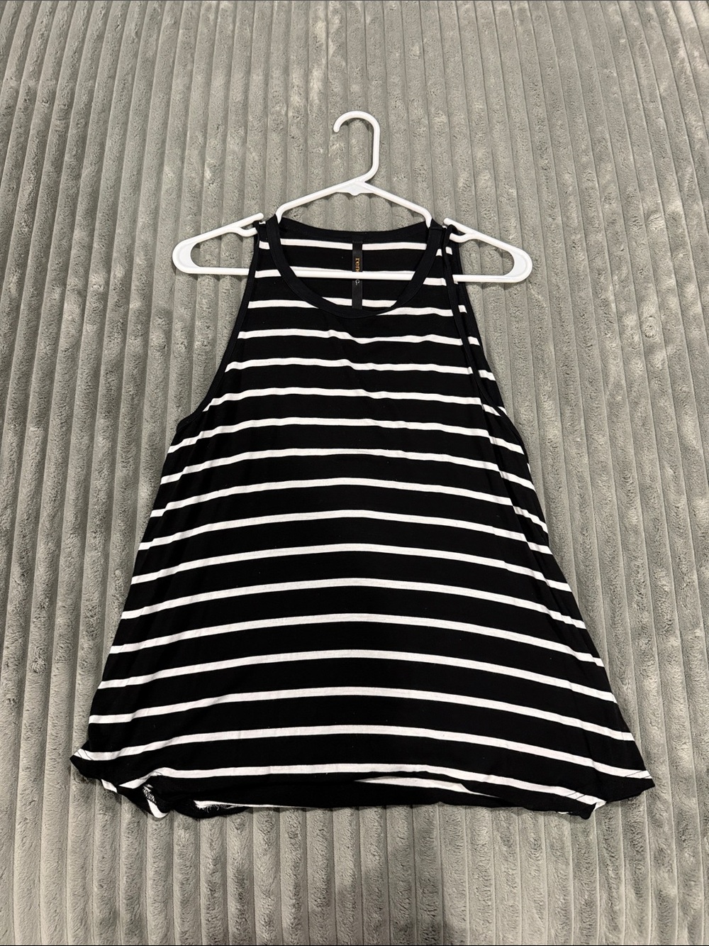 Renee C. Black & White Striped Swing Tank